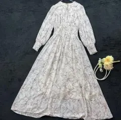 dazzlin　プリーツスリーブフレアワンピース　ダズリン　花柄ロングワンピース