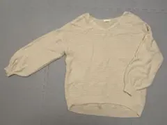 USED品 earthmusic&ecology リブ編みニット Vネック 長袖