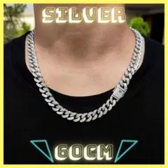 マイアミ　キューバン　チェーン　ネックレス　アクセサリー　喜平　シルバー