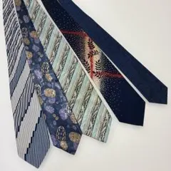 『昭和』　青系デザイン ネクタイ 5本セット