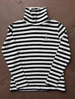 ポンポネットジュニア　ボーダー　ハイネックトップス　SS（130-140）