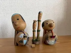 手描き小型こけし2体セット - メルカリ