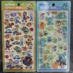 ディズニー ボンボンドロップシール ズートピア モンスターズインク　2種セット
