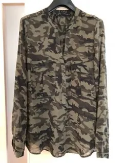 【美品】ZARA 迷彩柄ブラウス