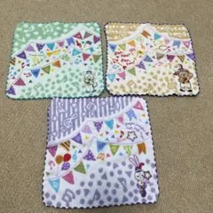 ディズニー　ダッフィー&フレンズのハッピーマーチング　ハンカチ　３枚セット