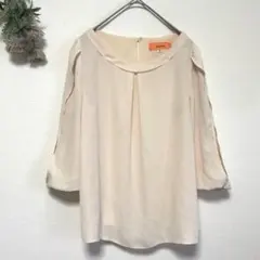 sunauna スーナウーナ｜日本製｜シフォン レースブラウス｜七分袖｜M｜