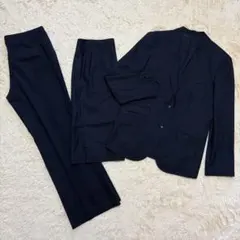 【レア✨️】ニューヨーカー ネイビー ストライプ 3ピース スーツ パンツ XL