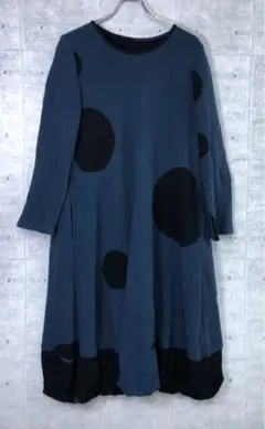 EIKO KONDO 日本製 古着 ウール混紡 ランダム 水玉柄ワンピース