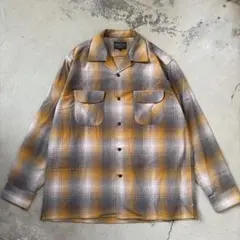 PENDLETON コットン オンブレ シャドーチェックシャツ L 開襟のサムネイル