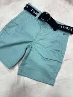 トミーヒルフィガー　110 ベルト付き　ハーフパンツ　ブルー
