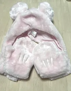 ミッキーマフラーキャップ ピンク