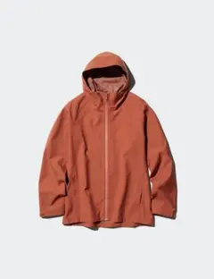 ブロックテックパーカー　ユニクロ　オレンジ
