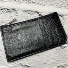 美品✨サンローラン クロコ型押し ロゴ刻印 ブラック 黒 フラグメントケース