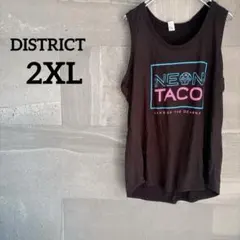 DISTRICT 【2XL】 ネオンタコ タンクトップ XXL 黒 ブラック
