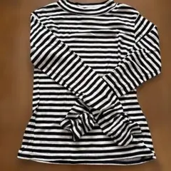 150 キッズ ボーダー トップス 長袖 袖ギャザー 子供服 女の子