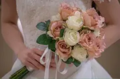 オーダーメイド ウェディングブーケ＆ブートニア セット ローズ
