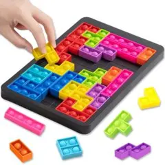 プッシュポップバブル パズル 知育玩具 テトリス型