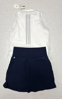 新品 L】アディダスゴルフ セットアップ ホワイト ×オレンジ 華やか