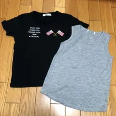 アメリカン　重ね着刺繍Tシャツ