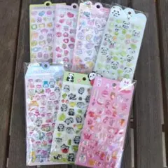 ◆お買得‼️ 3Dシール 立体シール 7枚セット ぷっくり ぷくぷく 動物