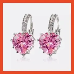 【再入荷！】　フープピアス　ピンクサファイア　純銀　プレゼント　ハート　S925