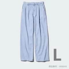 ドレープデニムタックパンツ 62 BLUE WOMEN L