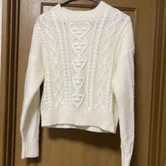 WEGO STANDARD アイボリー ケーブルニットセーター F