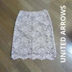 UNITED ARROWS ベージュ レース タイトスカートのサムネイル