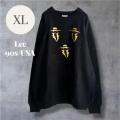 希少 リー Lee 90s USA製 トレーナー 黒 XL ヴィンテージ 個性的のサムネイル
