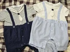 SLAP SLIP セーラー服風襟付きロンパース 2点セット/双子コーデ