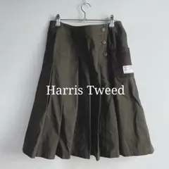 Harris Tweed ハリツィード フレアスカート オリーブ Mサイズ 膝丈