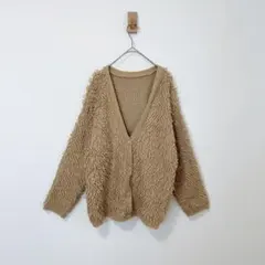 ヴィス　VIS ループ編み　カーディガン　羽織　Ｖネック　茶色