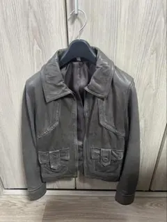ライダースジャケット ブラウン 羊革 レザージャケット