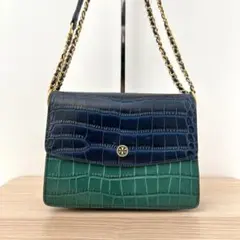 極美品✨トリーバーチ 2way ショルダーバッグ レザー チェーン グリーン 2025年最新】トリーバーチ ショルダーバッグ グリーンの人気