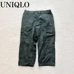 【ユニクロ】ロールアップスリークォーターハーフパンツ（S）ズボン シンプルのサムネイル