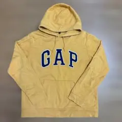 GAP ロゴ刺繍 プルオーバーパーカー イエロー L