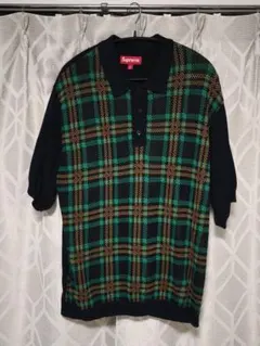Supreme Plaid Knit S/S Polo Black Lのサムネイル
