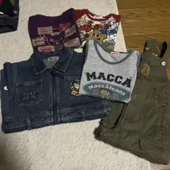 ミキハウス　macca Tシャツ オーバーオール100〜120 5点まとめ売り