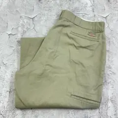パ*プ様 Dickies ワークパンツ ベージュ W40相当 ワークパンツ 古着