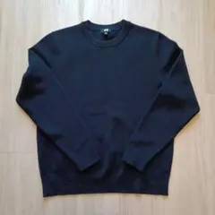UNIQLO ウォッシャブルミラノリブクルーネックセーター ネイビー M