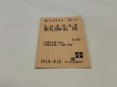 収集鉄向け 有効期限切 新札幌ー札幌自由席特急券小 新札幌駅004発行のサムネイル