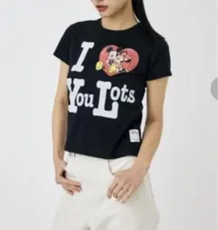 【moussy】Disney I You Lots 半袖Tシャツ　BLACKのサムネイル