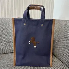 セブンテン ワンポイント刺繍トートバッグ　ネイビー
