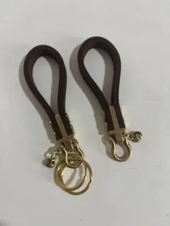 ダークブラウン レザー キーホルダー