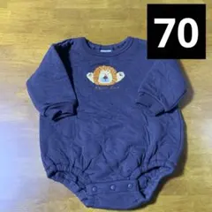 長袖 ロンパース 黒 グレー ライオン ベビー 出産準備