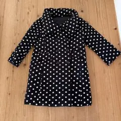 チャイルドウーマン　ダウン　リバーシブル　ドレス　コート　水玉　黒　ドット