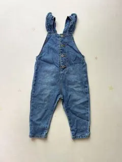 ザラベイビー デニムサロペット オーバーオール フリル 花柄 86