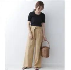 アーバン　リサーチ ドアーズ コットンベルトワイドパンツ　ベージュ 春夏