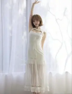 ワンピース andmary Paula lacey long dress ANDMARY】Paula lacey long dress