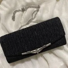 パーティーバッグ　クラッチバッグ　結婚式　お呼ばれ　ブラック